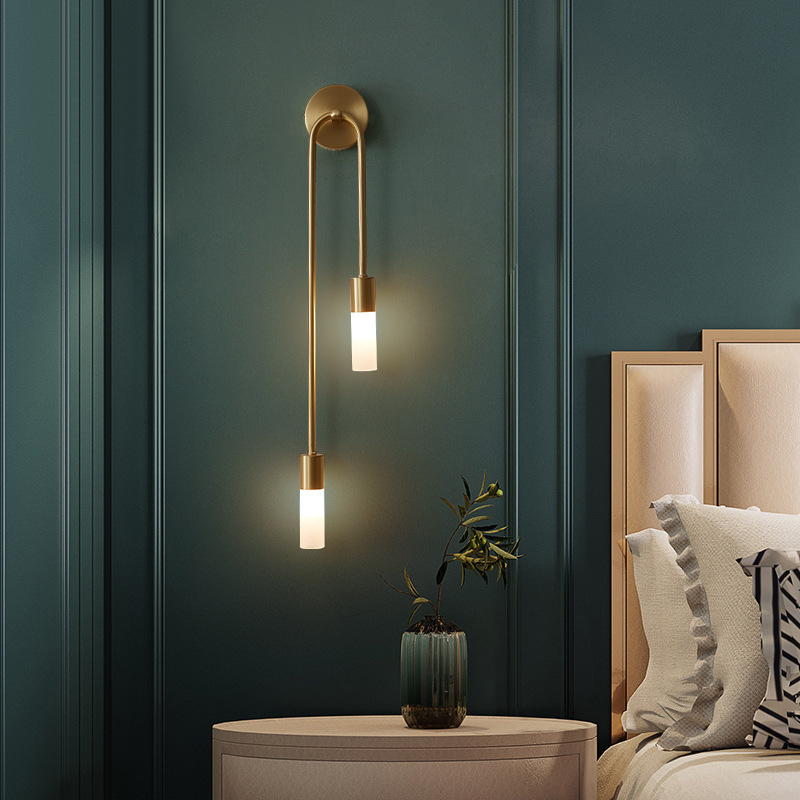 Lighting Decor For Bedroom - レトロ背景リビングルーム通路寝室ランプベッドサイド北欧クリエイティブLED装飾壁照明モダンミニマリストウォールランプ