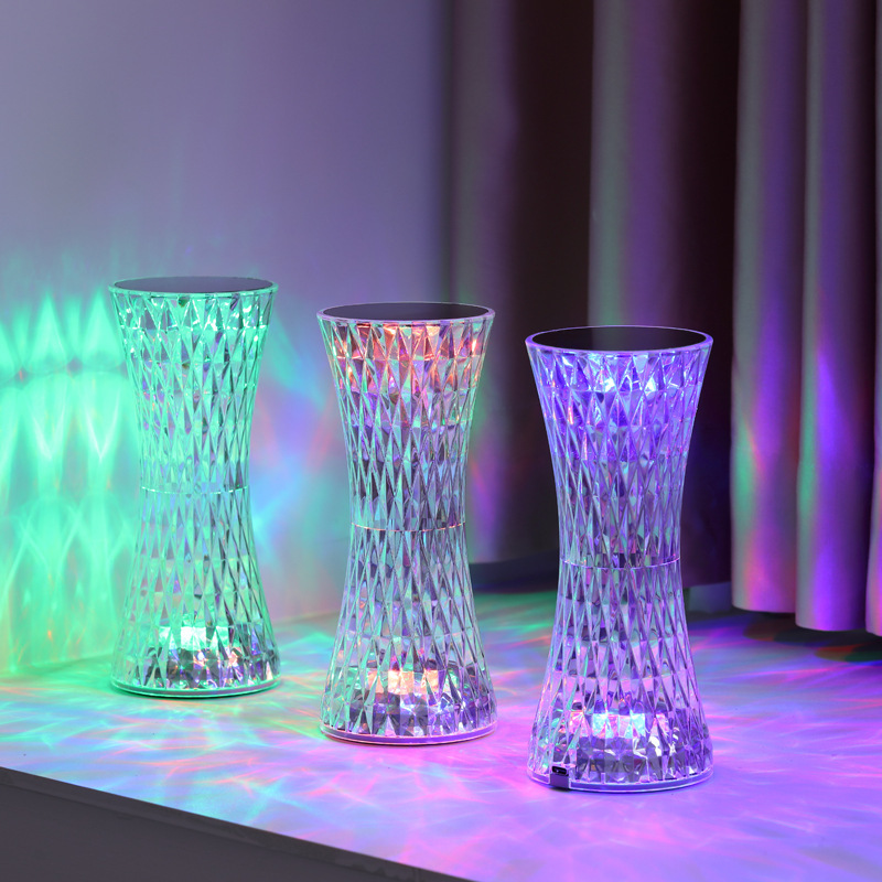 Lighting Decor For Bedroom - クリスタルベッドサイドテーブルランプクリスマスアクリル装飾ナイトライト寝室ベッドサイドLED照明ギフトダイヤモンドデスクランプUSB充電式