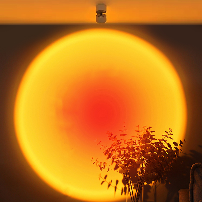 Sunset Lamp Projection - LED サンセットスポットライト天井照明 COB 表面実装ダウンライトホームムードライトリビングルームパーティーレインボーダウンライト装飾