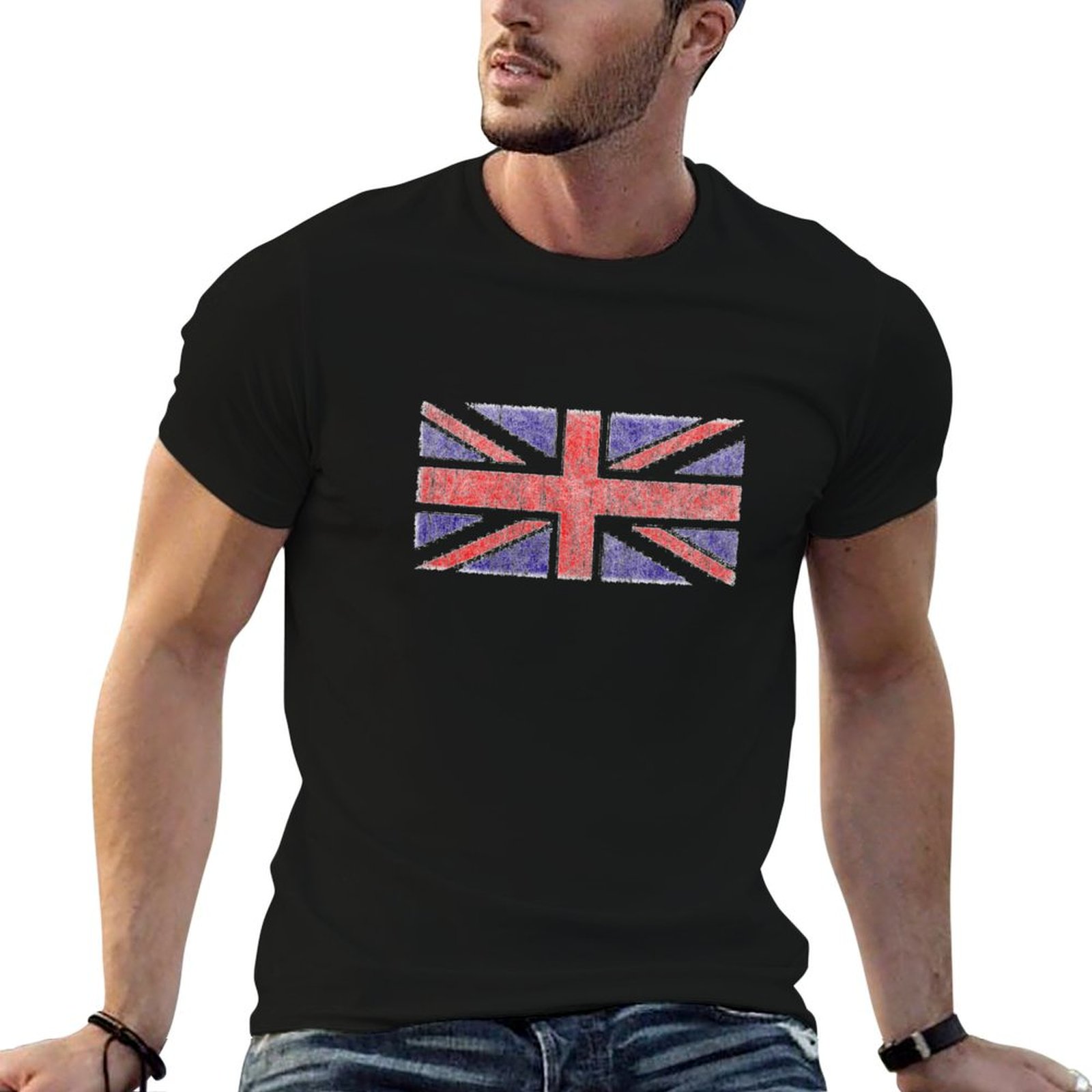 Union Lighting & Decor Collabs - ヴィンテージ英国ユニオンジャック旗Tシャツライトアスレチック半袖Tシャツ