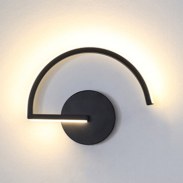 Lighting Decor For Bedroom - モダンな北欧LEDウォールランプ、ミニマリストブラック幾何学模様の壁掛け照明、寝室ベッドサイド、リビングルームの装飾、クリエイティブなホームライト