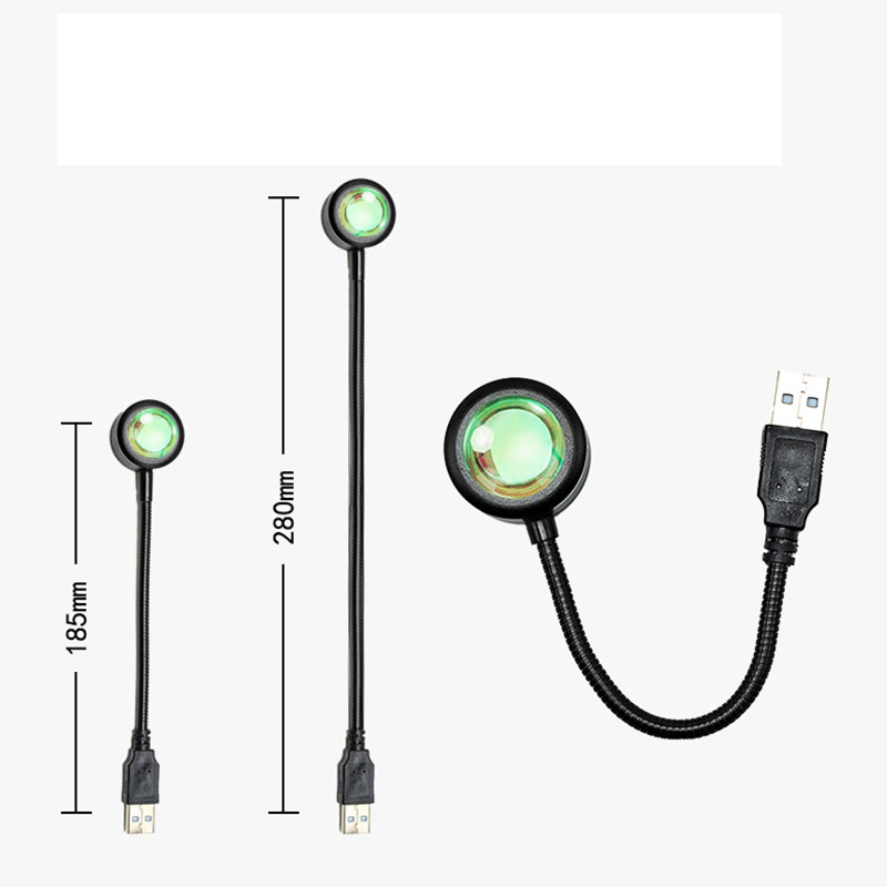 Sunset Lamp Projection - 1pc サンセットプロジェクションランプ USB 回転可能高品質耐久性のあるエレガントな雰囲気の良いランプ リビングルーム、寝室、家の装飾、日常使用に最適