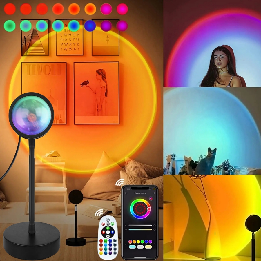 Sunset Lamp Projection - スマートサンセットランプ Tuya LED ナイトライト USB RGB