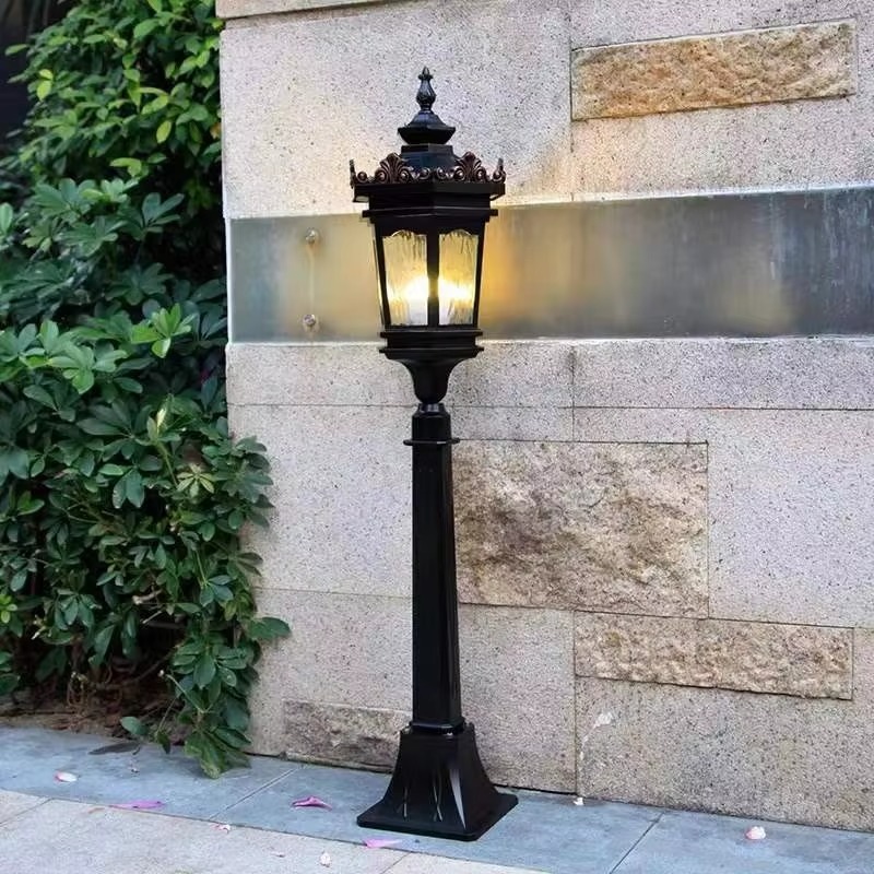 Lighting Decor House - 屋外用ポスト型パスウェイ防水ガーデンライト装飾小型ハウス芝生ソーラーパネル景観ガーデン芝生ライトランプ