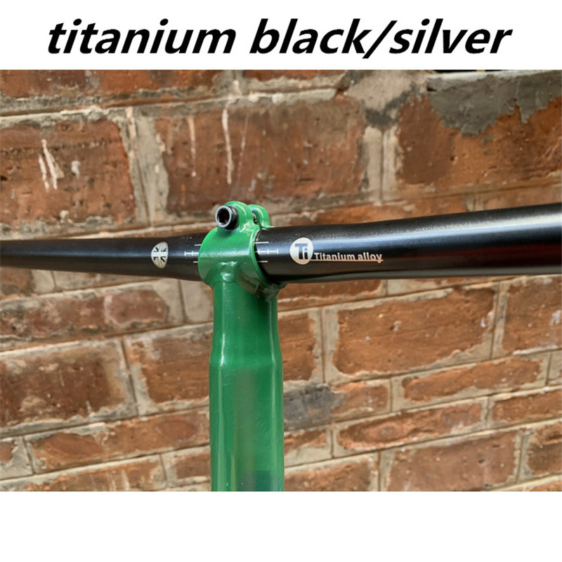 Union Lighting & Decor Collabs - ブロンプトン自転車用チタンハンドルバーsタイプ,25.4x560mm,超軽量,ブラック,シルバー
