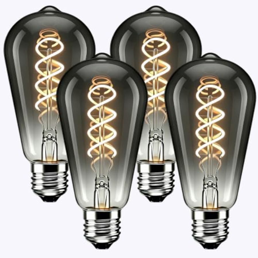 Led Lighting Decor - 4 パック ST64 LED エジソン電球 6W