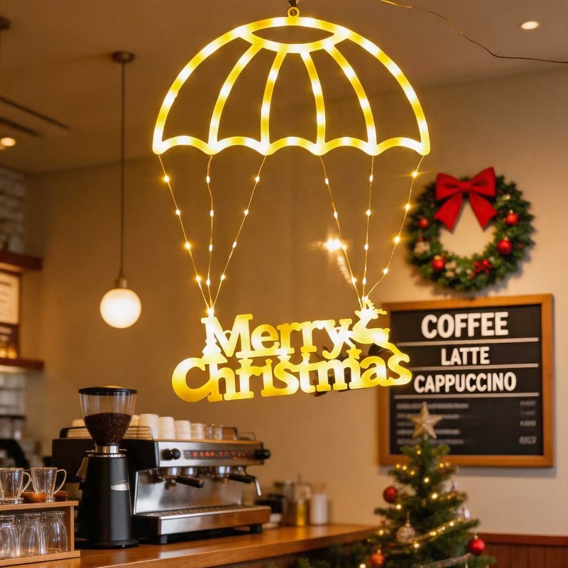 ストリングライト LED サンタパラシュート クリスマスライ - Pendant Lighting Christmas Decor のレビューと価格