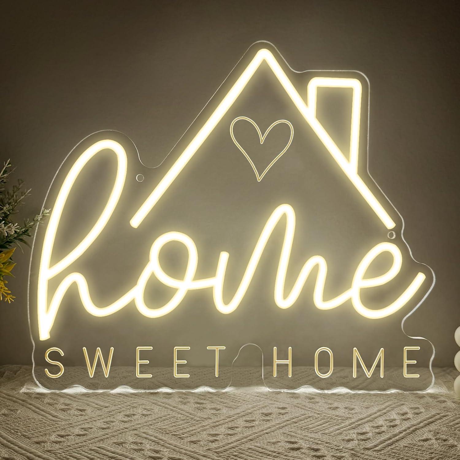 スイートホームネオンサインUSB調光LEDライト、リビングル - Lighting Decor For Bedroom のレビューと価格