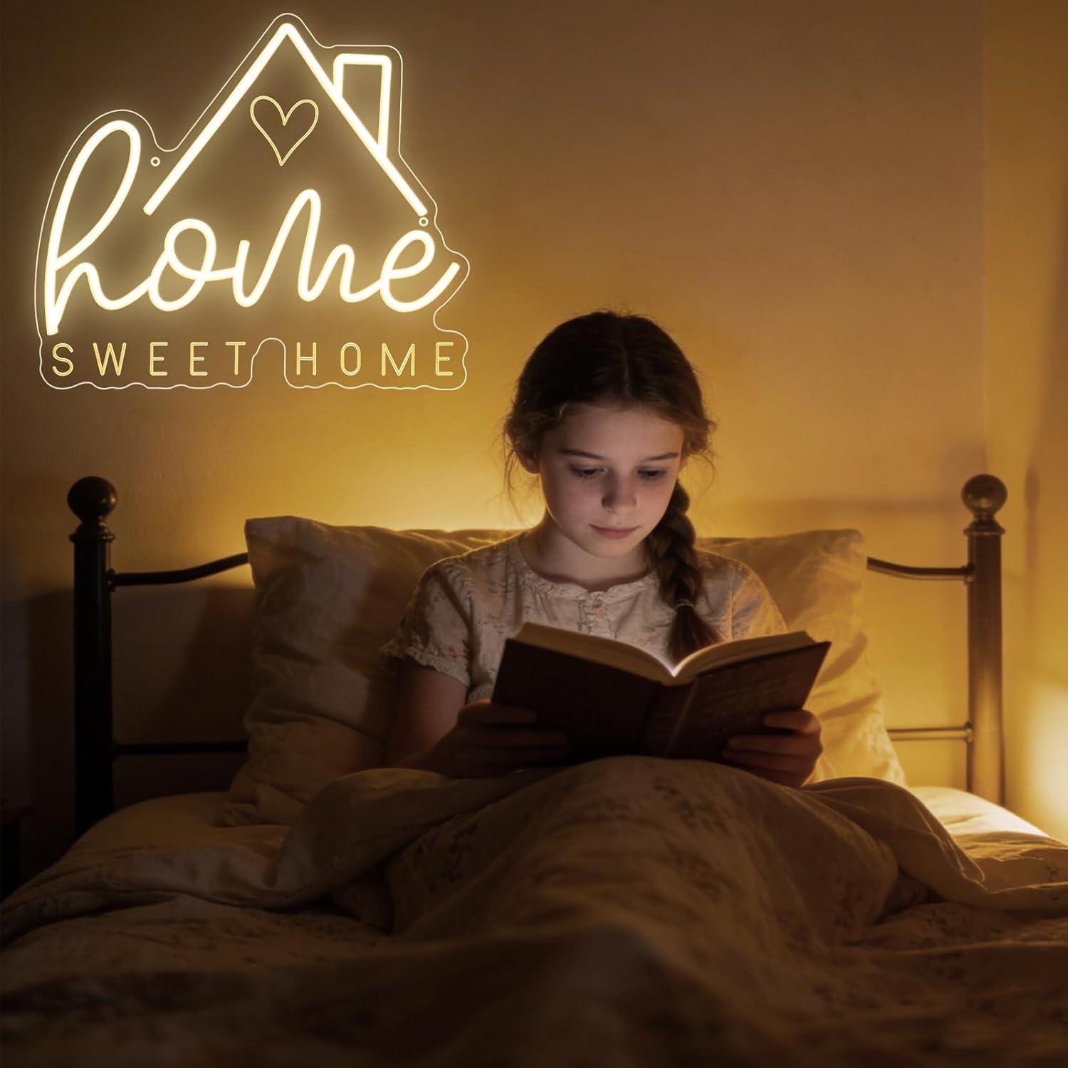 スイートホームネオンサインUSB調光LEDライト、リビングル - Lighting Decor For Bedroom のレビューと価格