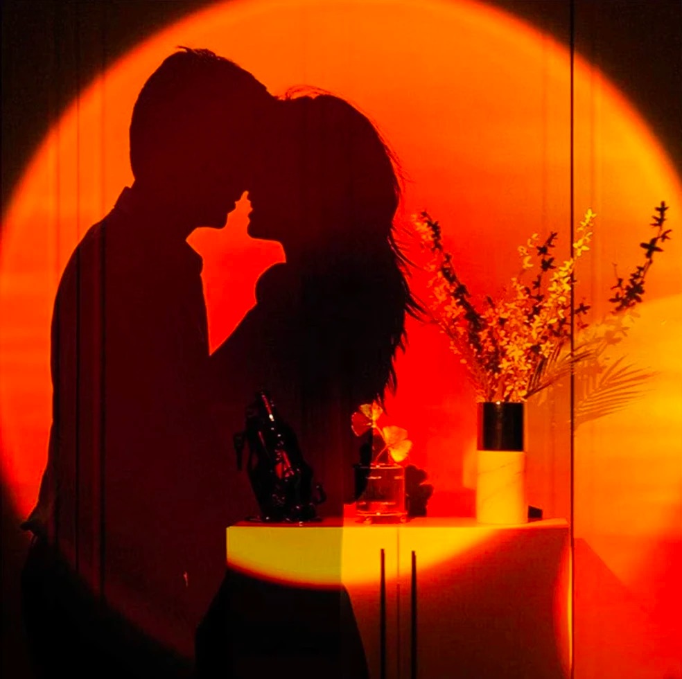 1個のUSBサンセットプロジェクションランプ、家の装飾用雰囲 - Sunset Lamp Projection のレビューと価格