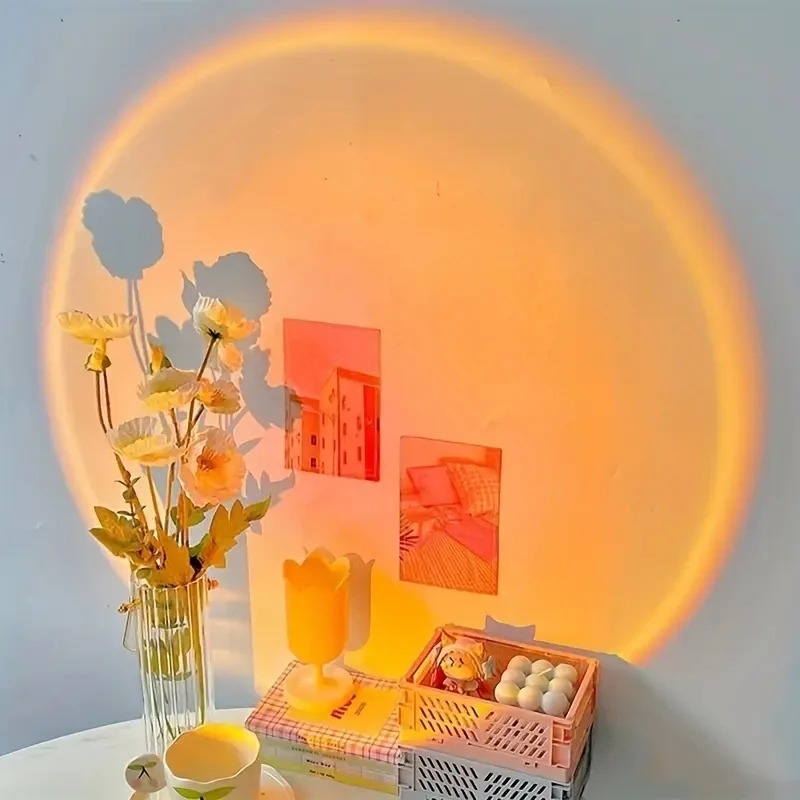 1個のUSBサンセットプロジェクションランプ、家の装飾用雰囲 - Sunset Lamp Projection のレビューと価格