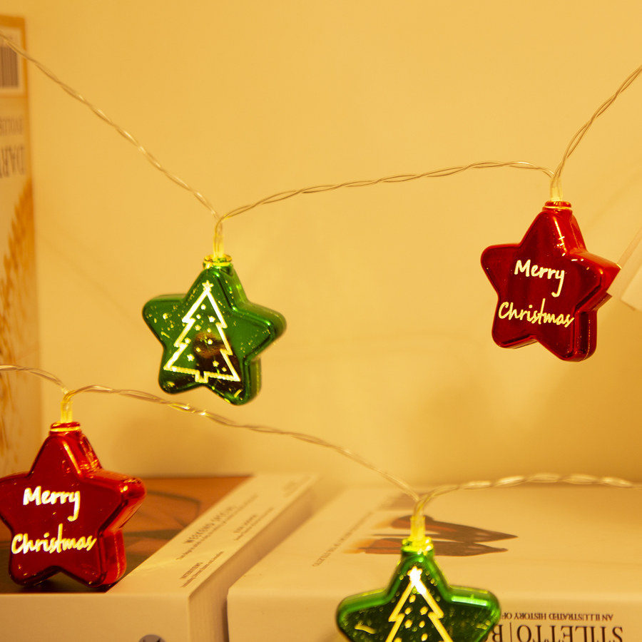 LEDクリスマス電気メッキボールスターライトストリングペンダ - Pendant Lighting Christmas Decor のレビューと価格