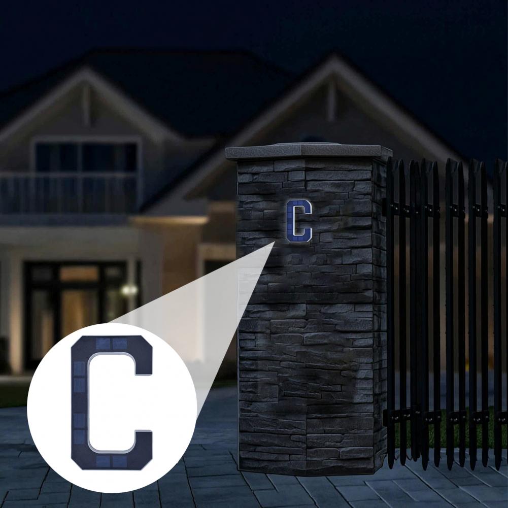 ソーラーアドレス番号サイン、LEDライト付きA-D文字ハウス - Lighting Decor House のレビューと価格