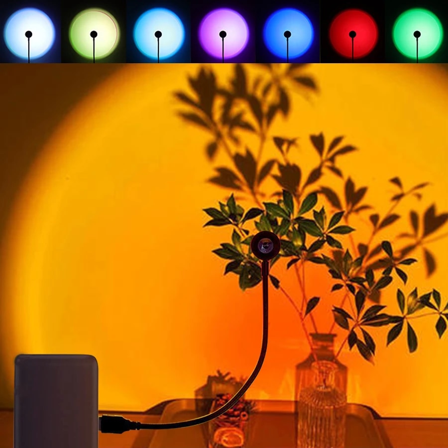 MeeToo USB サンセットムードランプ LED プロジ - Sunset Lamp Projection のレビューと価格