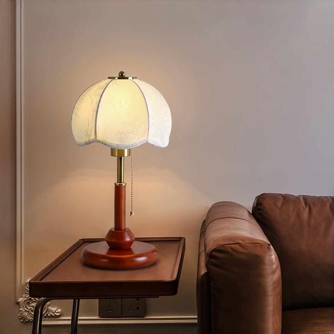ヴィンテージスカラップドームテーブルランプ寝室ナイトスタンド - Lighting Decor For Bedroom のレビューと価格