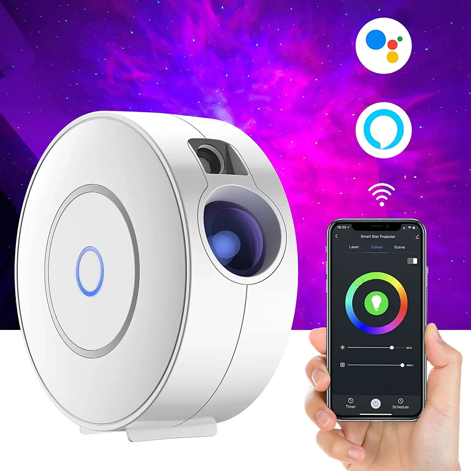 Tuya WiFi インテリジェントオーロラギャラクシー星空 - Sunset Lamp Projection のレビューと価格