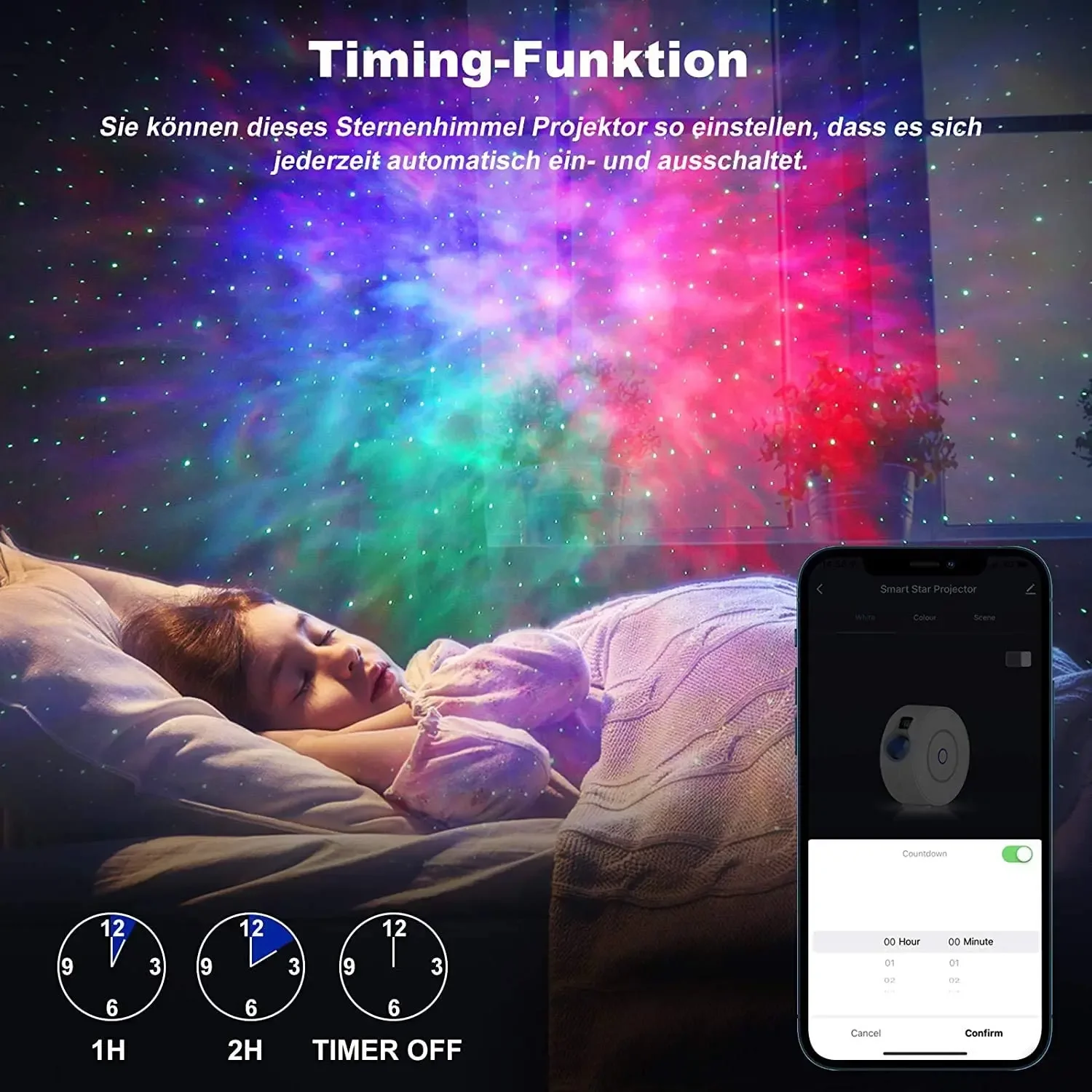 Tuya WiFi インテリジェントオーロラギャラクシー星空 - Sunset Lamp Projection のレビューと価格