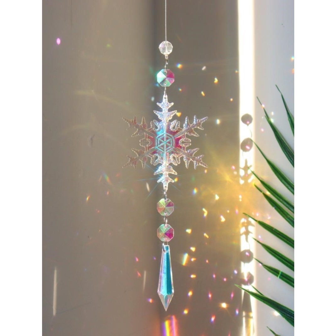 クリエイティブクリスマスカラフルなスノーフレークペンダントア - Pendant Lighting Christmas Decor のレビューと価格