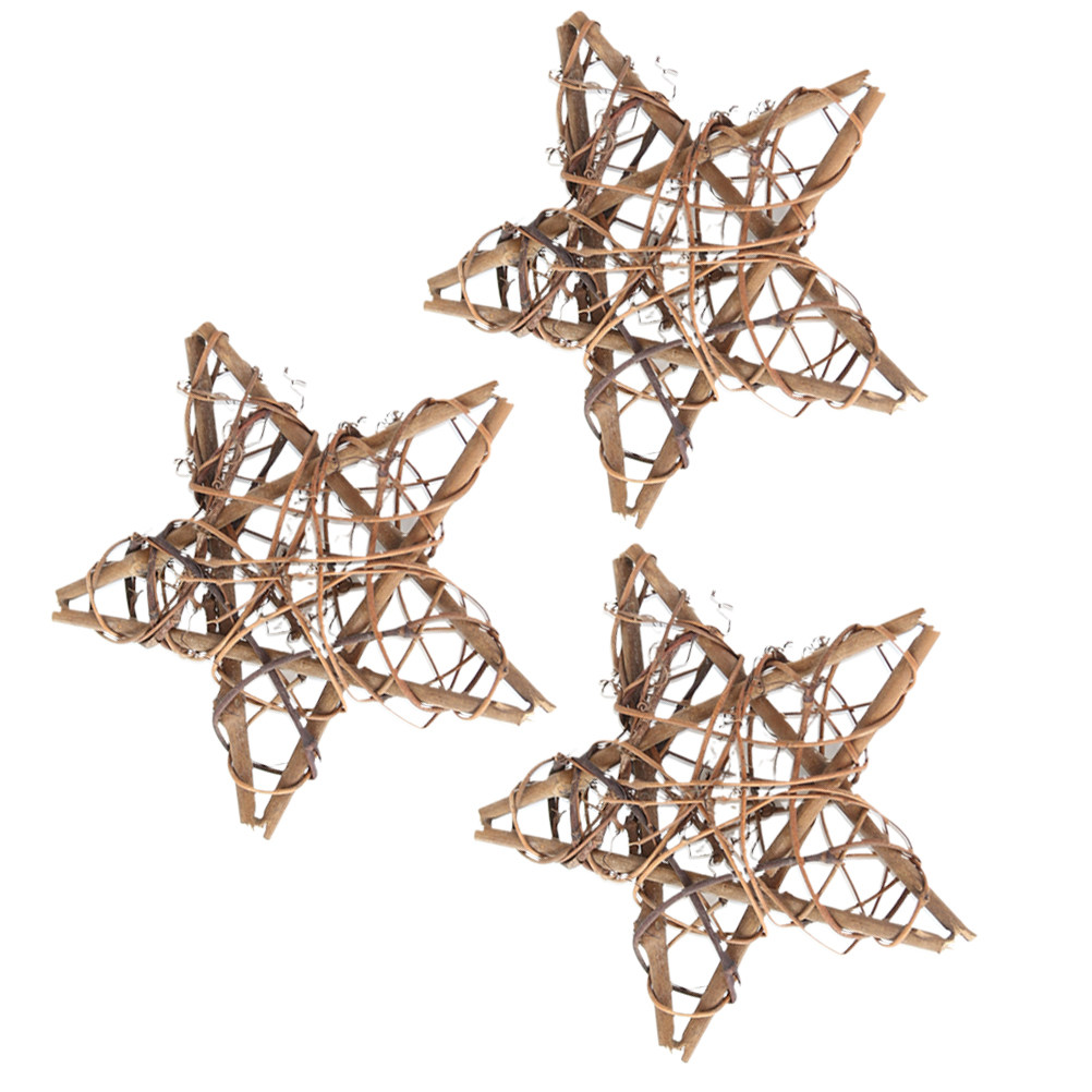 3 個の五芒星籐織りクリスマスデコレーションハンギングペンダ - Pendant Lighting Christmas Decor のレビューと価格