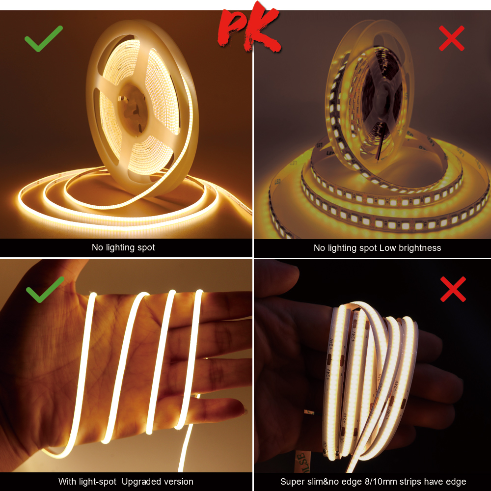 2mm 2.7mm 超薄型COB LEDストリップライト フ - Lighting Mcqueen Bedroom Decor のレビューと価格