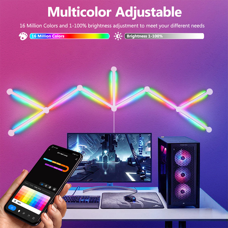 スマートRGBウォールランプ、Bluetoothアプリ接続L - Lighting Decor For Bedroom のレビューと価格