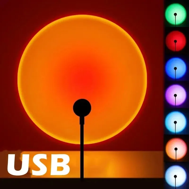 投影ランプ USB 日没虹雰囲気ナイトライト日没ライト写真撮 - Sunset Lamp Projection のレビューと価格