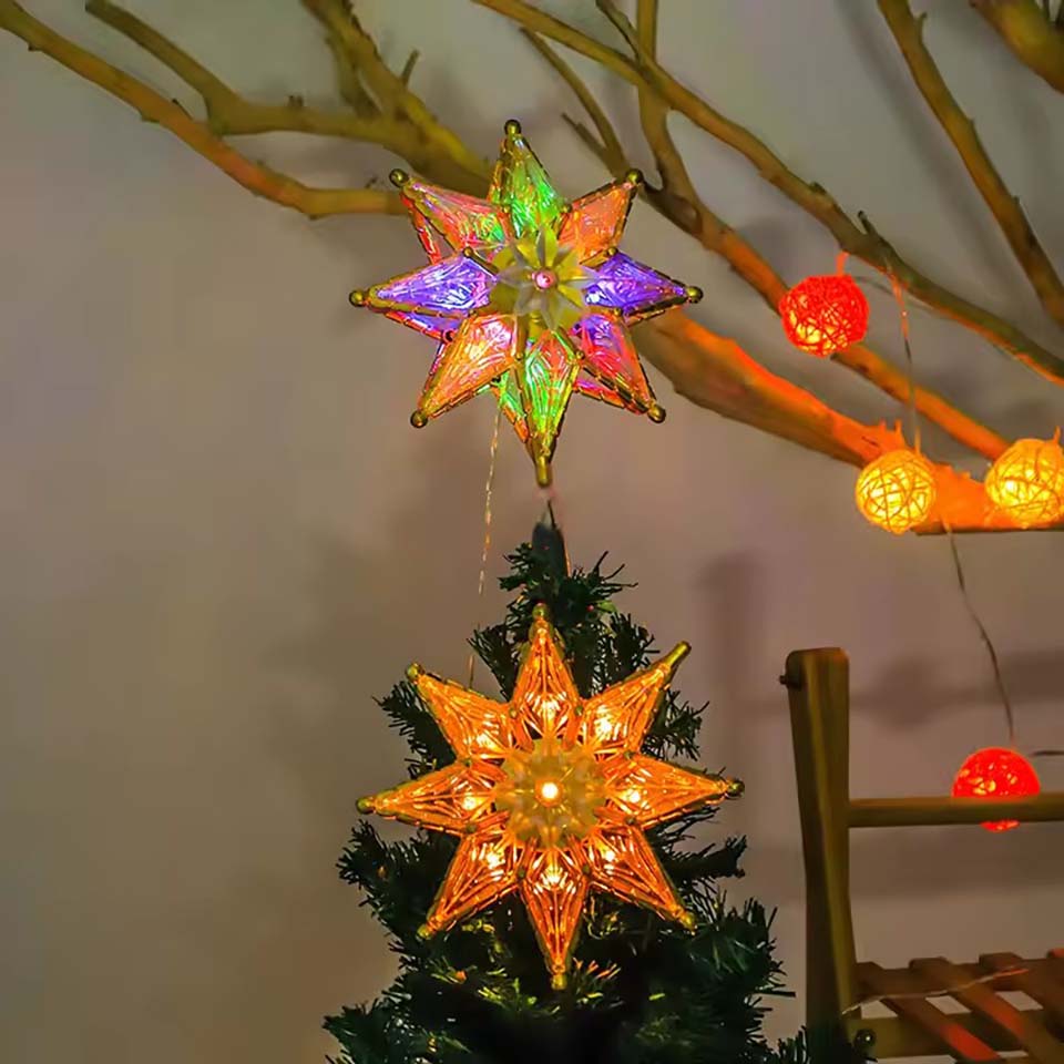 ライト付きスターツリートッパー クリスマスLEDチェーンライ - Pendant Lighting Christmas Decor のレビューと価格