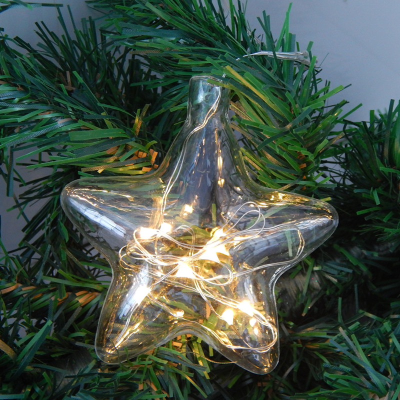 8個/パック 8.5*9cm ライトシリーズ 星型ガラスペン - Pendant Lighting Christmas Decor のレビューと価格