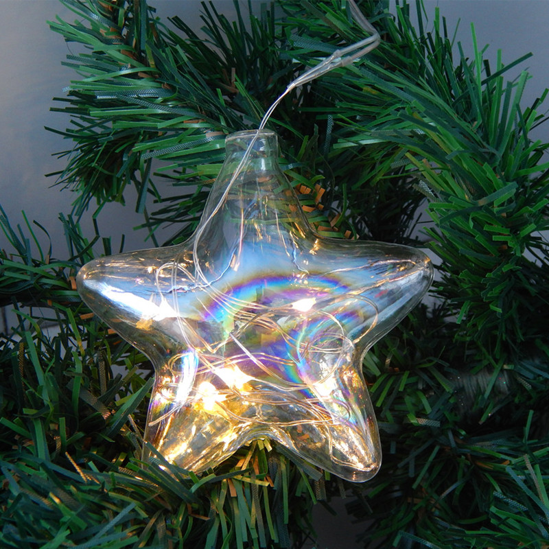 8個/パック 8.5*9cm ライトシリーズ 星型ガラスペン - Pendant Lighting Christmas Decor のレビューと価格