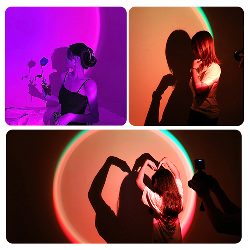RGBサンセットランプビデオライトLEDロマンチックプロジェ - Sunset Lamp Projection のレビューと価格