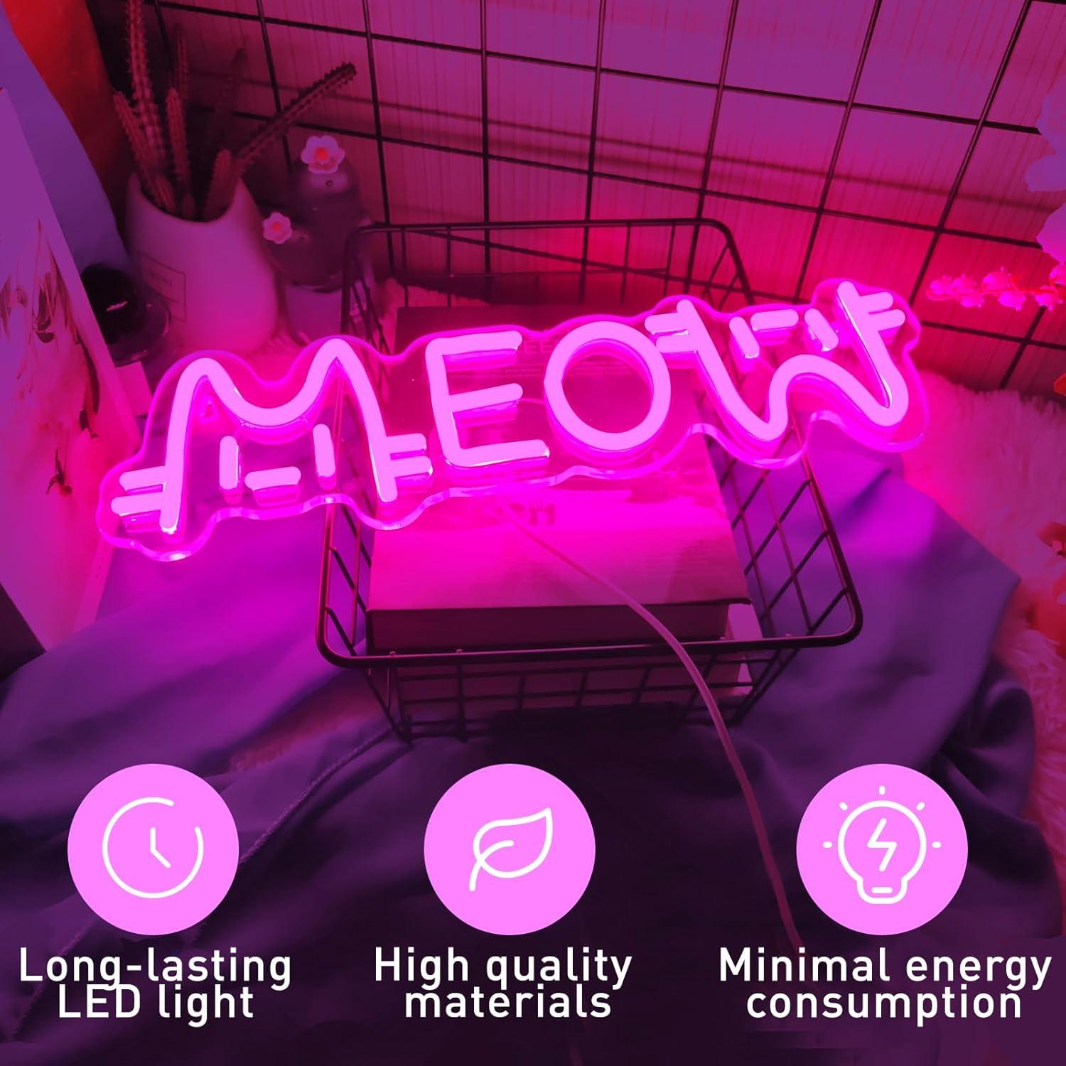ニャーネオンサインキャットUSB電源LED調光ネオンライト寝 - Lighting Decor House のレビューと価格