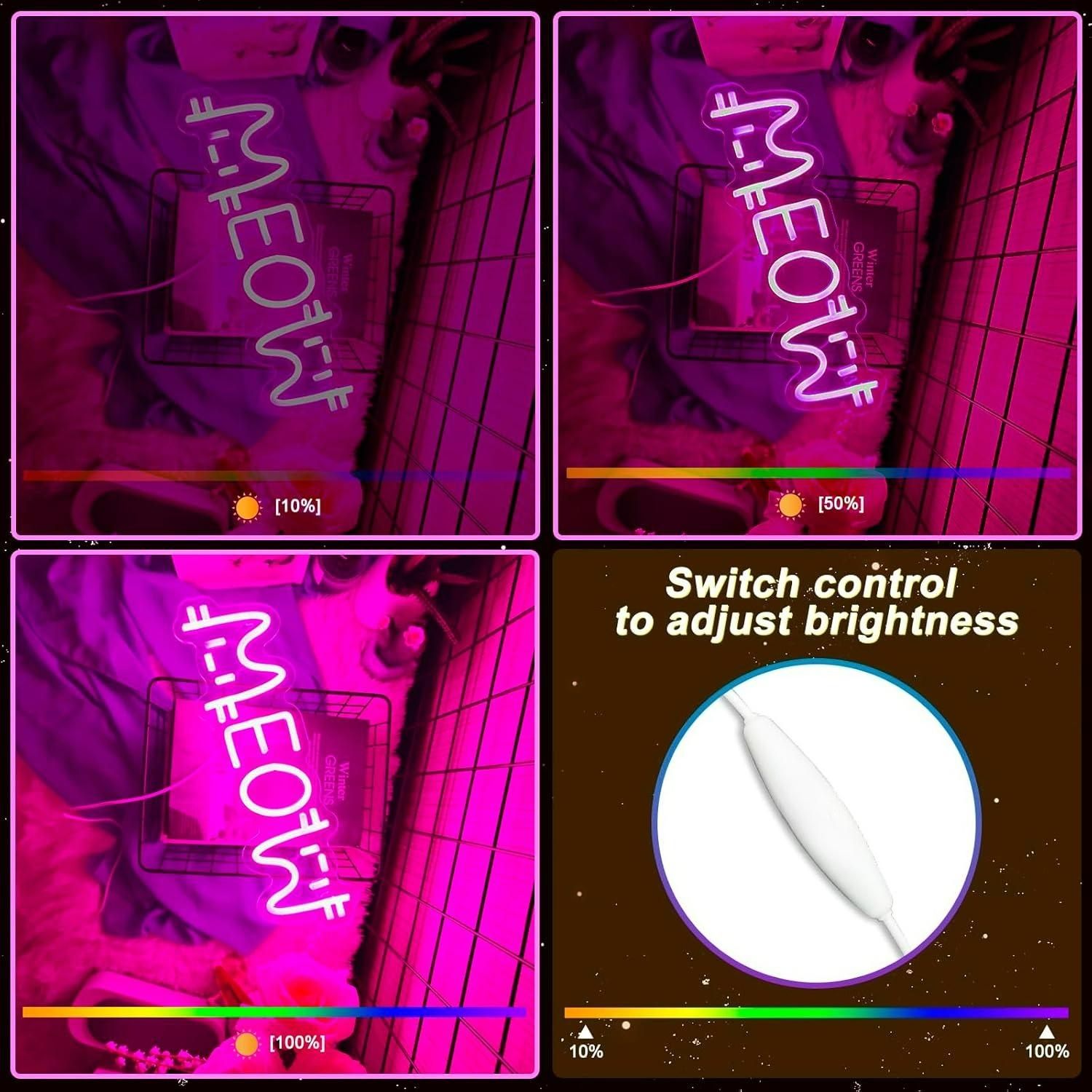 ニャーネオンサインキャットUSB電源LED調光ネオンライト寝 - Lighting Decor House のレビューと価格