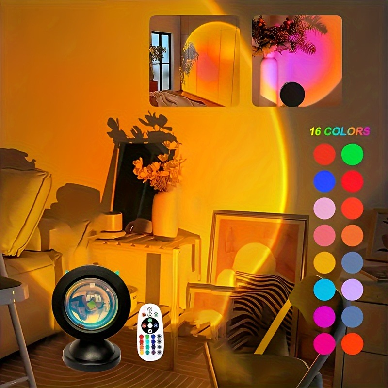 1個の鮮やかなサンセットプロジェクションライト - 16色ス - Sunset Lamp Projection のレビューと価格