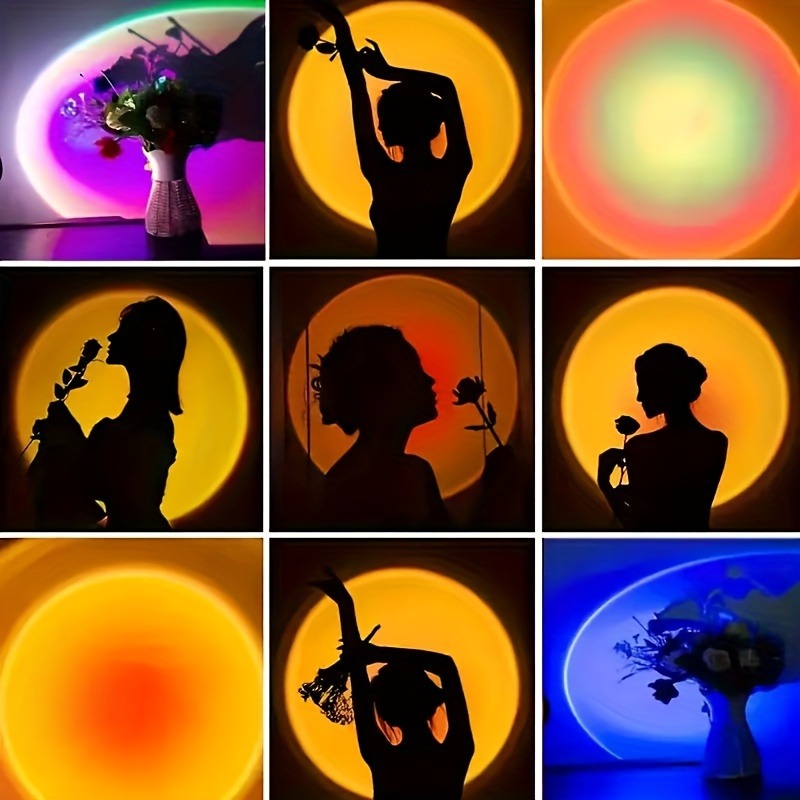 1個の鮮やかなサンセットプロジェクションライト - 16色ス - Sunset Lamp Projection のレビューと価格