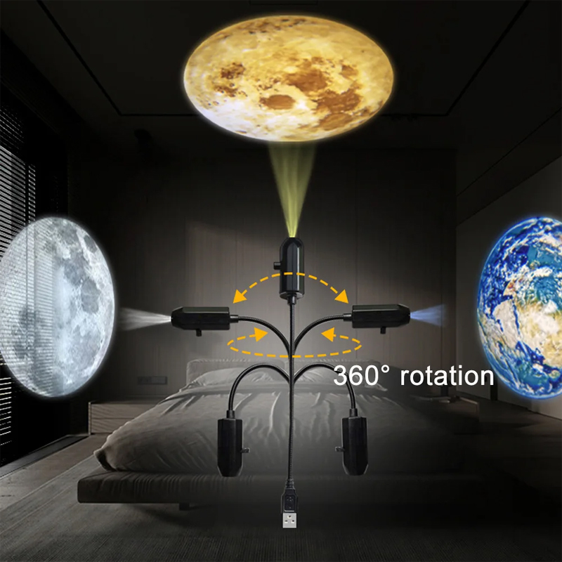 USB天井月地球投影雰囲気ライト星空ランプナイトライトロマン - Sunset Lamp Projection のレビューと価格