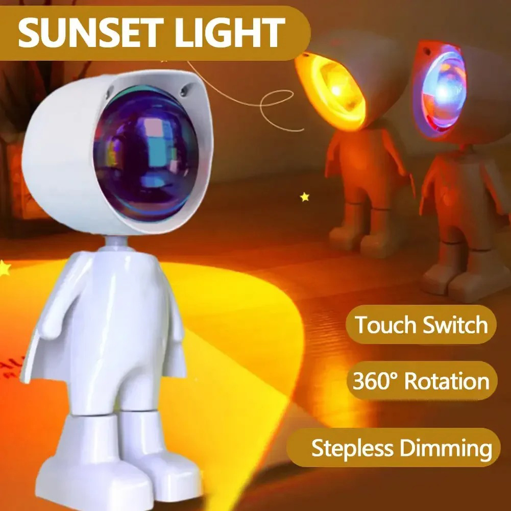 宇宙飛行士ロボットレインボープロジェクションサンランプ、テー - Sunset Lamp Projection のレビューと価格