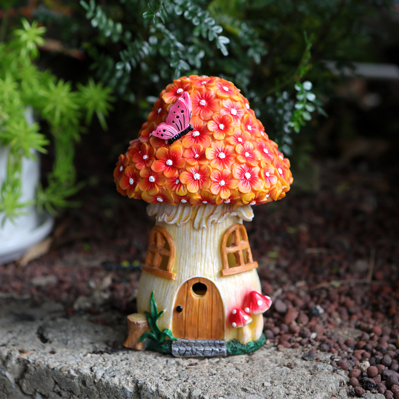 屋外ガーデンソーラースタチューライト、ソーラー式キノコハウス - Lighting Decor House のレビューと価格