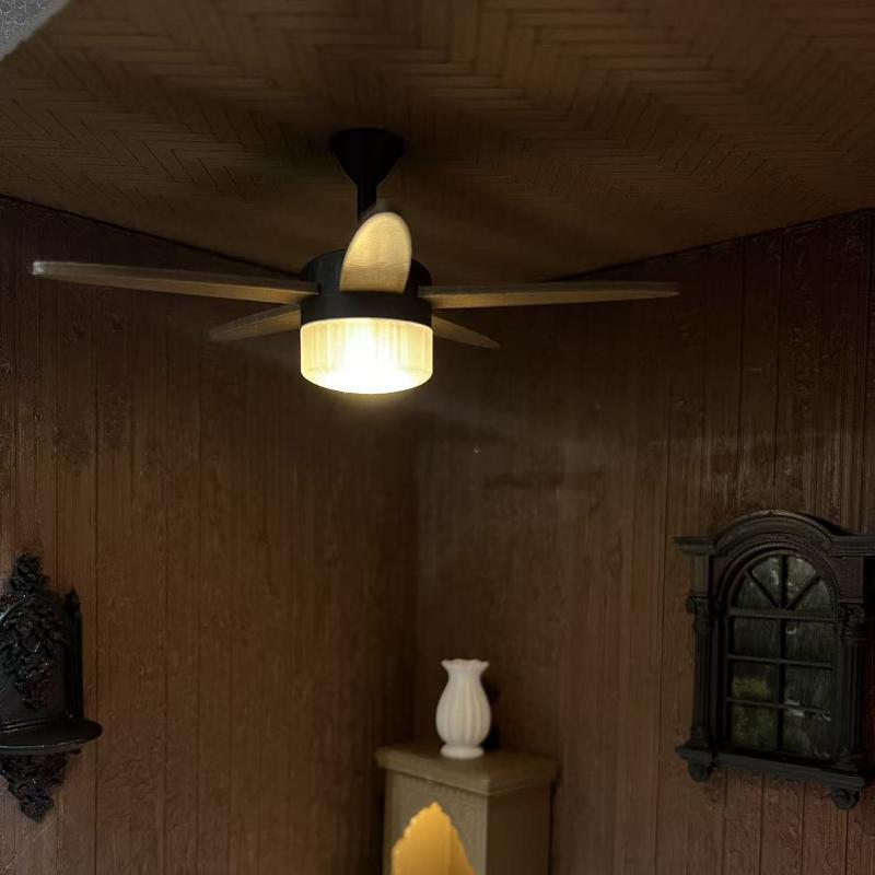 // ミニチュアヴィンテージ天井ファン LED ライトオーナ - Lighting Decor House のレビューと価格