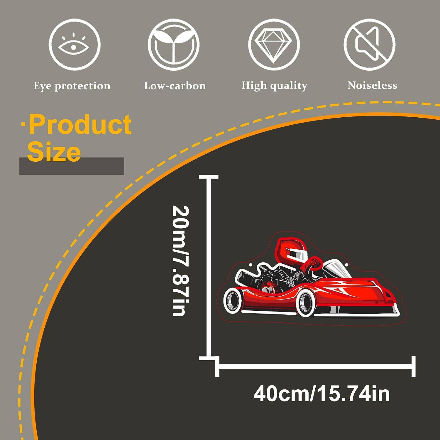 ゴーカートレーサーネオンサインUSB調光LEDライト、ガレー - Decor Kart Lighting のレビューと価格
