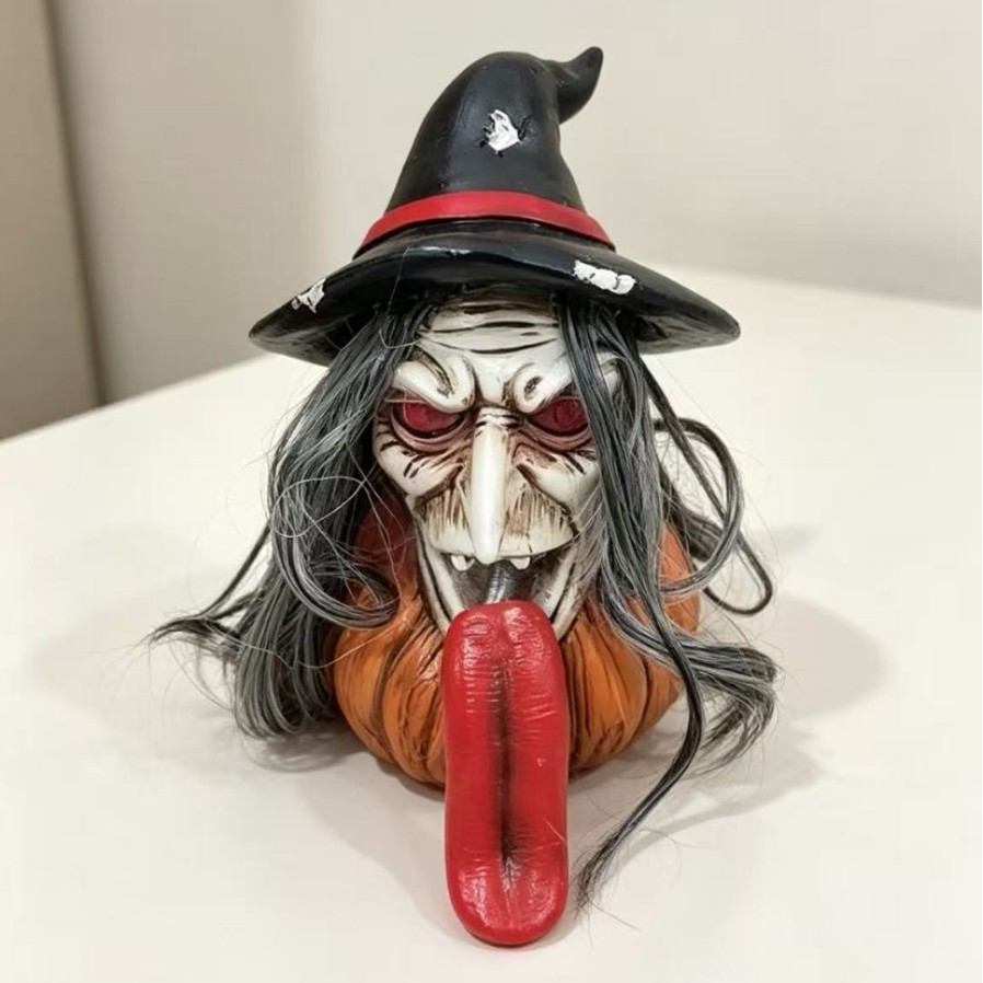 ハロウィンの新しい長舌魔女カボチャの樹脂製オーナメント、恐ろ - Lighting Decor House のレビューと価格
