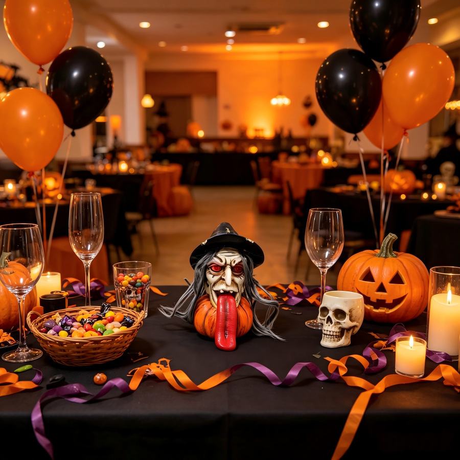 ハロウィンの新しい長舌魔女カボチャの樹脂製オーナメント、恐ろ - Lighting Decor House のレビューと価格
