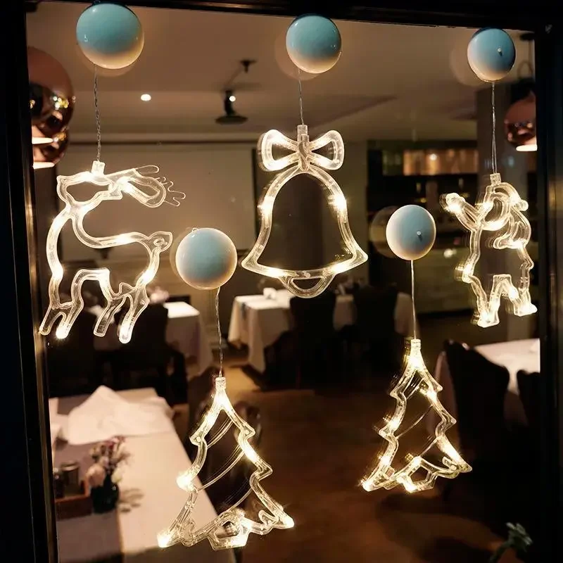 電池式LEDスノーフレークサンタクロース吊り下げオーナメント - Pendant Lighting Christmas Decor のレビューと価格