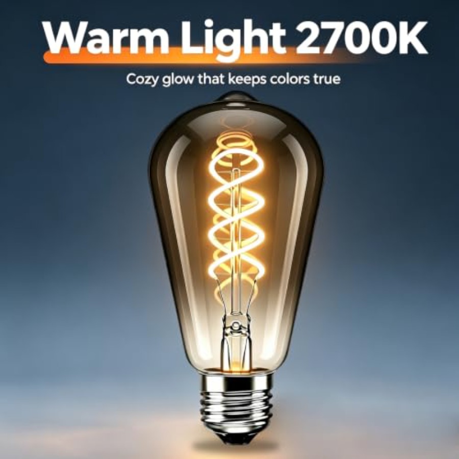 4 パック ST64 LED エジソン電球 6W 60W 相 - Led Lighting Decor のレビューと価格
