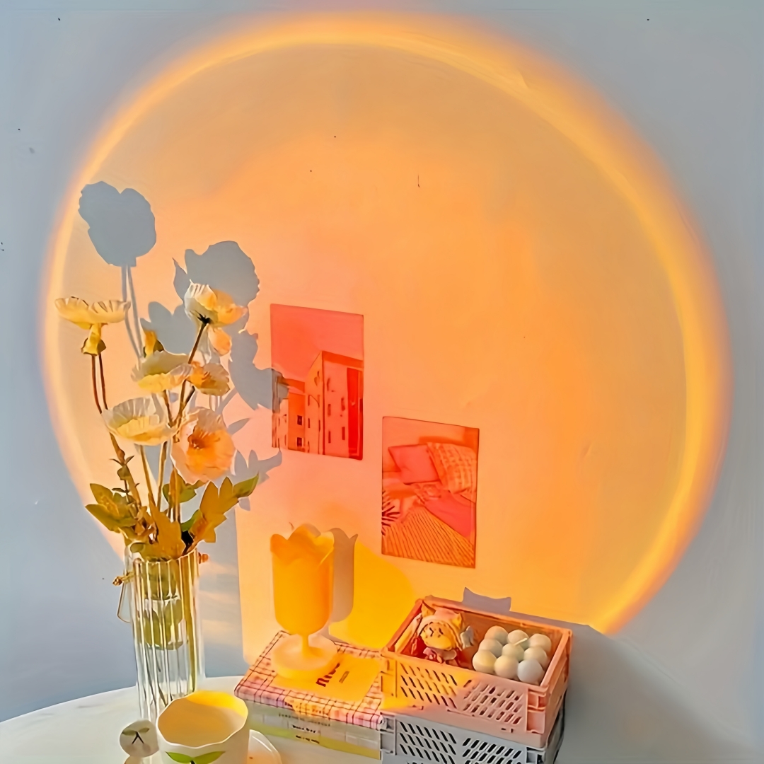 16色のサンセットプロジェクションランプ、温かみのある光、寝 - Lighting Room Decor Photo のレビューと価格
